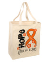 Hope for a Cure - Orange Ribbon Leukemia - Flowers Large Grocery Tote Bag-Grocery Tote-TooLoud-Natural-Large-Davson Sales