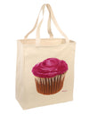 Giant Bright Pink Cupcake Large Grocery Tote Bag by TooLoud-Grocery Tote-TooLoud-Natural-Large-Davson Sales