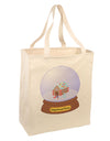 Little Gingerbread House Snow Globe Large Grocery Tote Bag by TooLoud-Grocery Tote-TooLoud-Natural-Large-Davson Sales