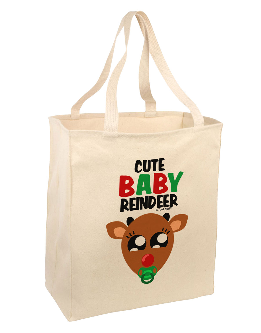 Cute Baby Reindeer Matching Deer Large Grocery Tote Bag-Grocery Tote-TooLoud-Natural-Large-Davson Sales