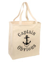 Captain Obvious Funny Large Grocery Tote Bag-Grocery Tote-TooLoud-Natural-Large-Davson Sales