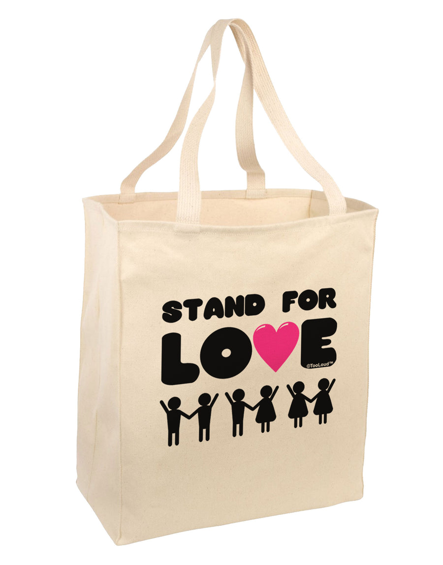 Stand For Love Pink Heart Large Grocery Tote Bag-Grocery Tote-TooLoud-Natural-Large-Davson Sales