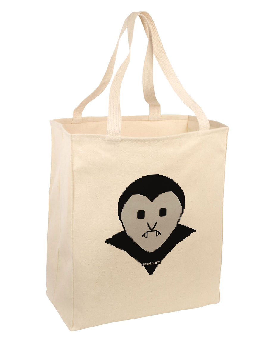 Cute Pixel Vampire Male Large Grocery Tote Bag-Grocery Tote-TooLoud-Natural-Large-Davson Sales