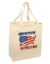 I Love The USA Large Grocery Tote Bag-Grocery Tote-TooLoud-Natural-Large-Davson Sales