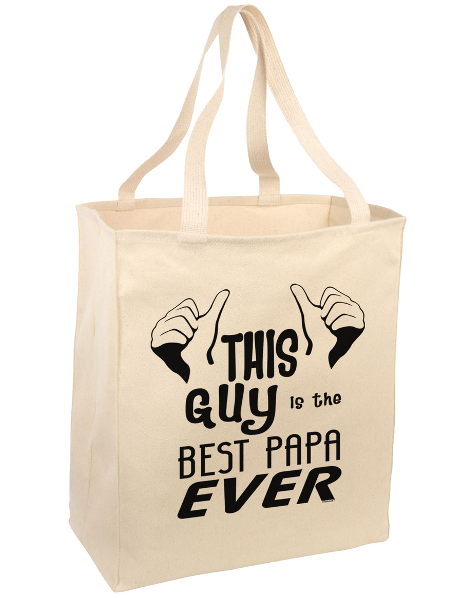 This Guy is the Best Papa Ever Large Grocery Tote Bag-Grocery Tote-TooLoud-Natural-Large-Davson Sales