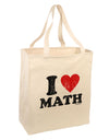 I Heart Math Distressed Large Grocery Tote Bag by TooLoud-Grocery Tote-TooLoud-Natural-Large-Davson Sales