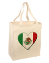 Mexican Flag Heart - Beveled Large Grocery Tote Bag by TooLoud-Grocery Tote-TooLoud-Natural-Large-Davson Sales