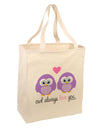 Owl Always Love You - Purple Owls Large Grocery Tote Bag by TooLoud-Grocery Tote-TooLoud-Natural-Large-Davson Sales