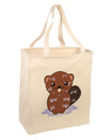 Cute Wet Beaver Large Grocery Tote Bag-Grocery Tote-TooLoud-Natural-Large-Davson Sales