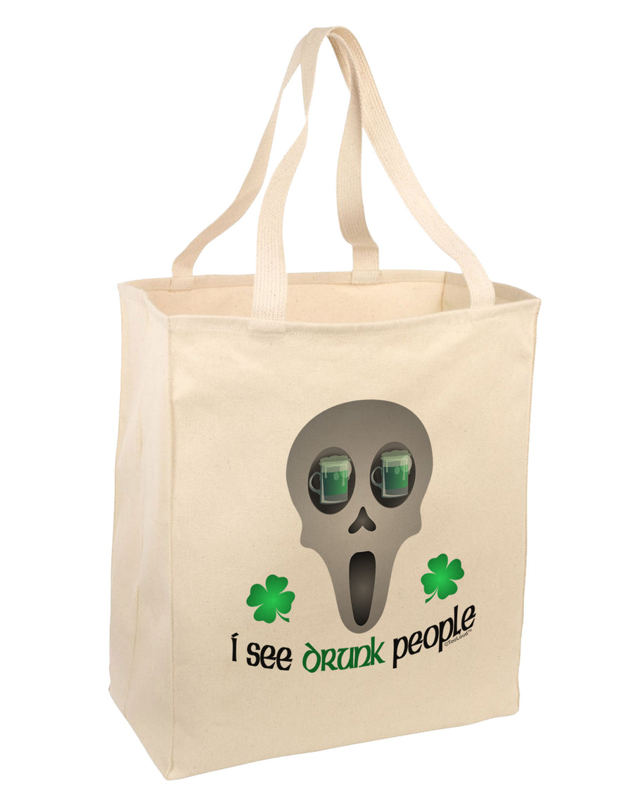 I See Drunk People Large Grocery Tote Bag-Grocery Tote-TooLoud-Natural-Large-Davson Sales