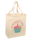 Birthday Girl - Candle Cupcake Large Grocery Tote Bag by TooLoud-Grocery Tote-TooLoud-Natural-Large-Davson Sales