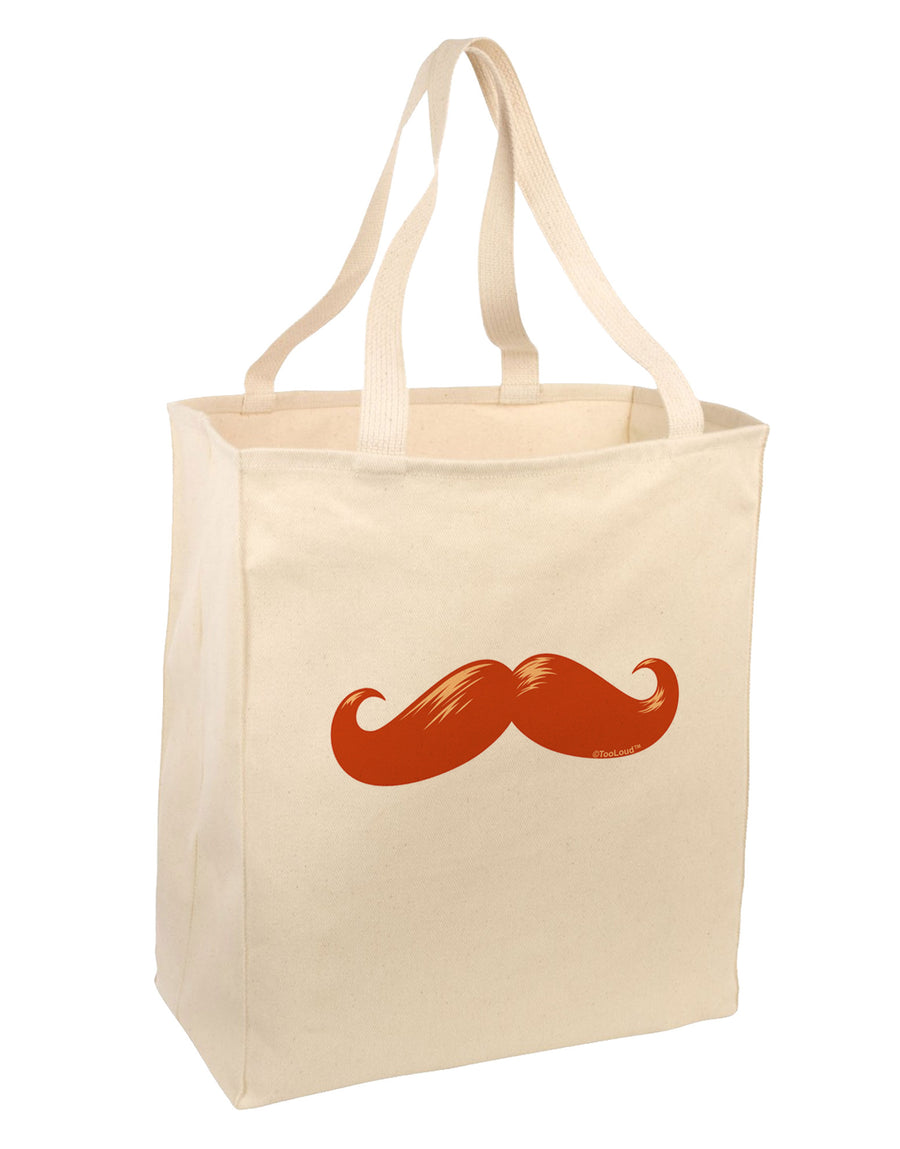 Big Redhead Mustache Large Grocery Tote Bag-Grocery Tote-TooLoud-Natural-Large-Davson Sales