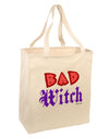 Bad Witch Color Red Large Grocery Tote Bag-Grocery Tote-TooLoud-Natural-Large-Davson Sales