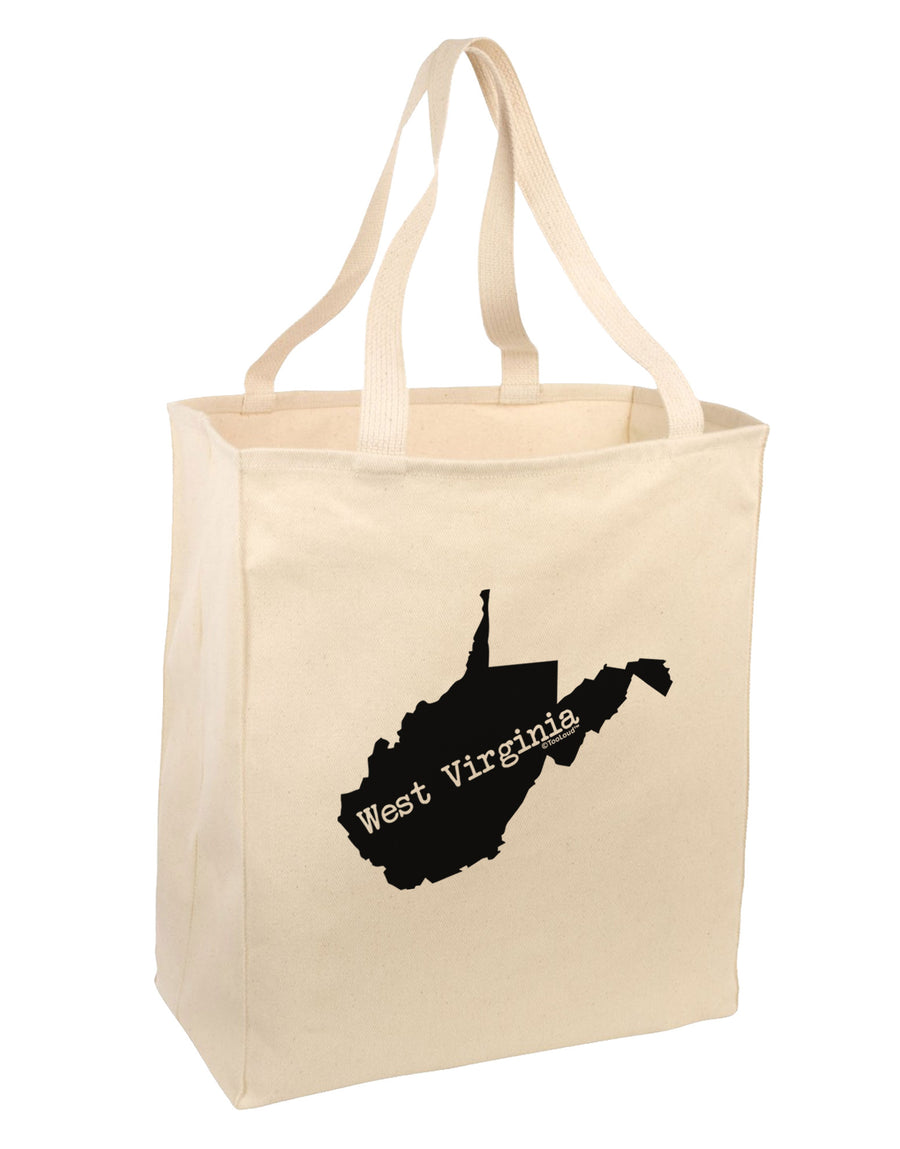 West Virginia - United States Shape Large Grocery Tote Bag-Grocery Tote-TooLoud-Natural-Large-Davson Sales