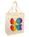 Rainbow LOVE Text Large Grocery Tote Bag by TooLoud-Grocery Tote-TooLoud-Natural-Large-Davson Sales