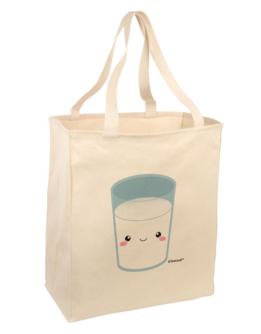 Cute Matching Milk and Cookie Design - Milk Large Grocery Tote Bag by TooLoud-Grocery Tote-TooLoud-Natural-Large-Davson Sales