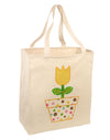 Easter Tulip Design - Yellow Large Grocery Tote Bag by TooLoud-Grocery Tote-TooLoud-Natural-Large-Davson Sales