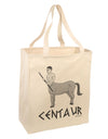 Greek Mythology Centaur Design - Grayscale - Text Large Grocery Tote Bag by TooLoud-Grocery Tote-TooLoud-Natural-Large-Davson Sales