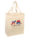 Everyone Poops Donkey Elephant Large Grocery Tote Bag-Grocery Tote-TooLoud-Natural-Large-Davson Sales