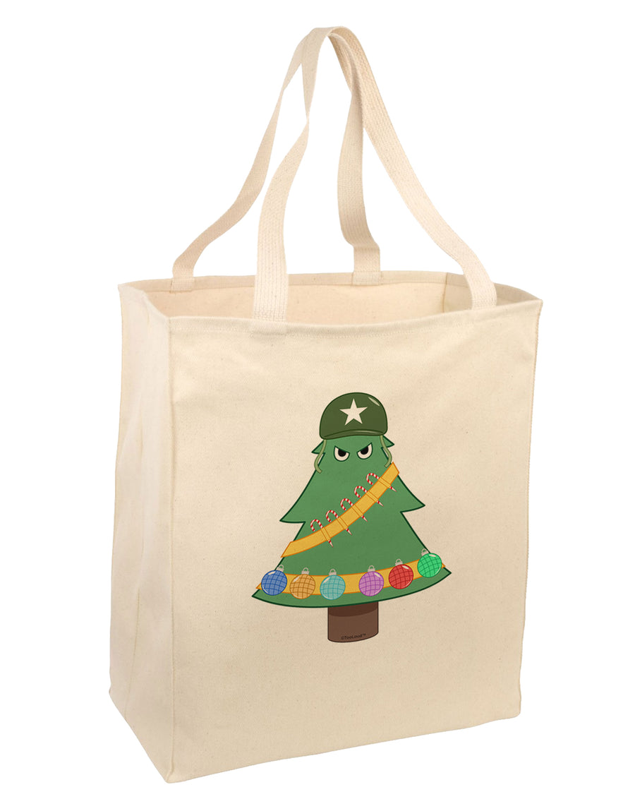 Christmas Tree Armed Design Large Grocery Tote Bag-Grocery Tote-TooLoud-Natural-Large-Davson Sales