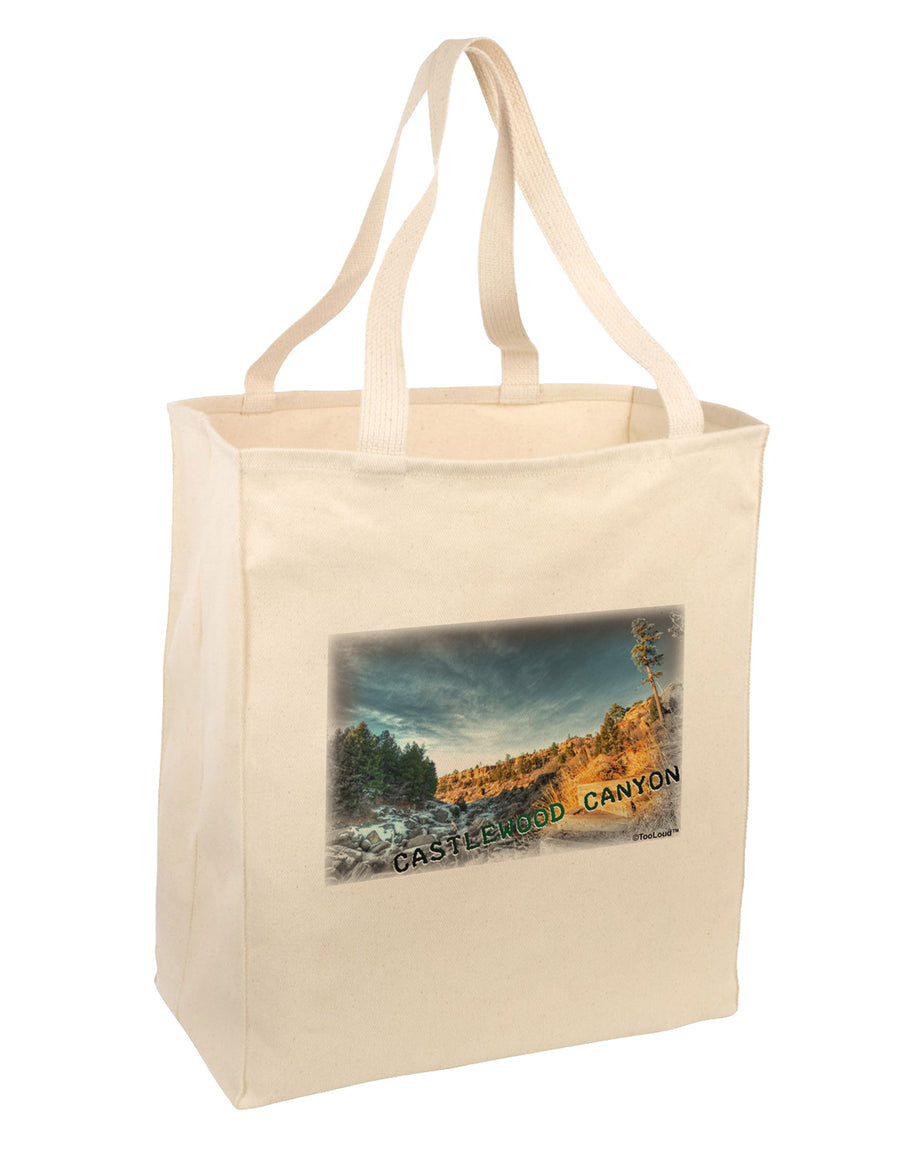 Castlewood Canyon Old Photo Large Grocery Tote Bag-Natural-Grocery Tote-TooLoud-Natural-Large-Davson Sales