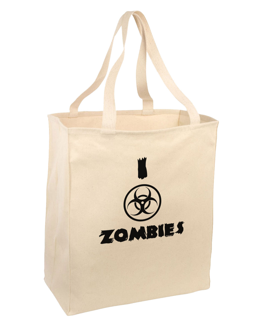 I Biohazard Zombies - Apocalypse Large Grocery Tote Bag-Grocery Tote-TooLoud-Natural-Large-Davson Sales