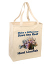 Save the Reef - Hunt Lionfish Large Grocery Tote Bag-Grocery Tote-TooLoud-Natural-Large-Davson Sales