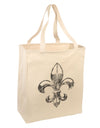 Distressed Fleur de Lis Large Grocery Tote Bag-Natural-Grocery Tote-TooLoud-Natural-Large-Davson Sales