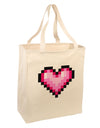 Pixel Heart Design B - Valentine's Day Large Grocery Tote Bag by TooLoud-Grocery Tote-TooLoud-Natural-Large-Davson Sales