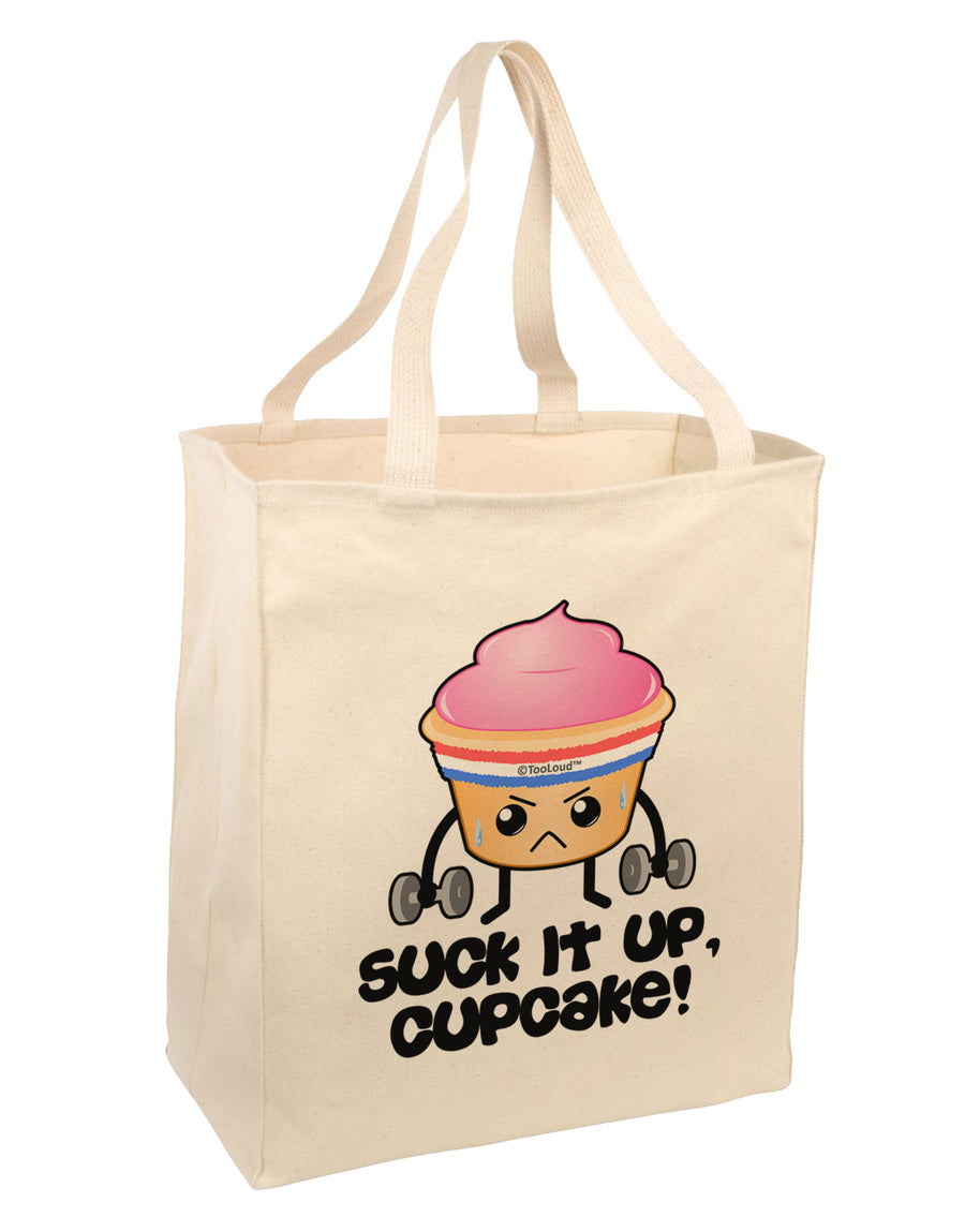 Suck It Up Cupcake Design Large Grocery Tote Bag by TooLoud-Grocery Tote-TooLoud-Natural-Large-Davson Sales