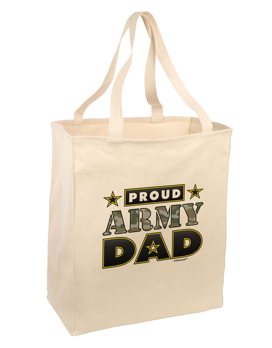 Proud Army Dad Large Grocery Tote Bag-Grocery Tote-TooLoud-Natural-Large-Davson Sales