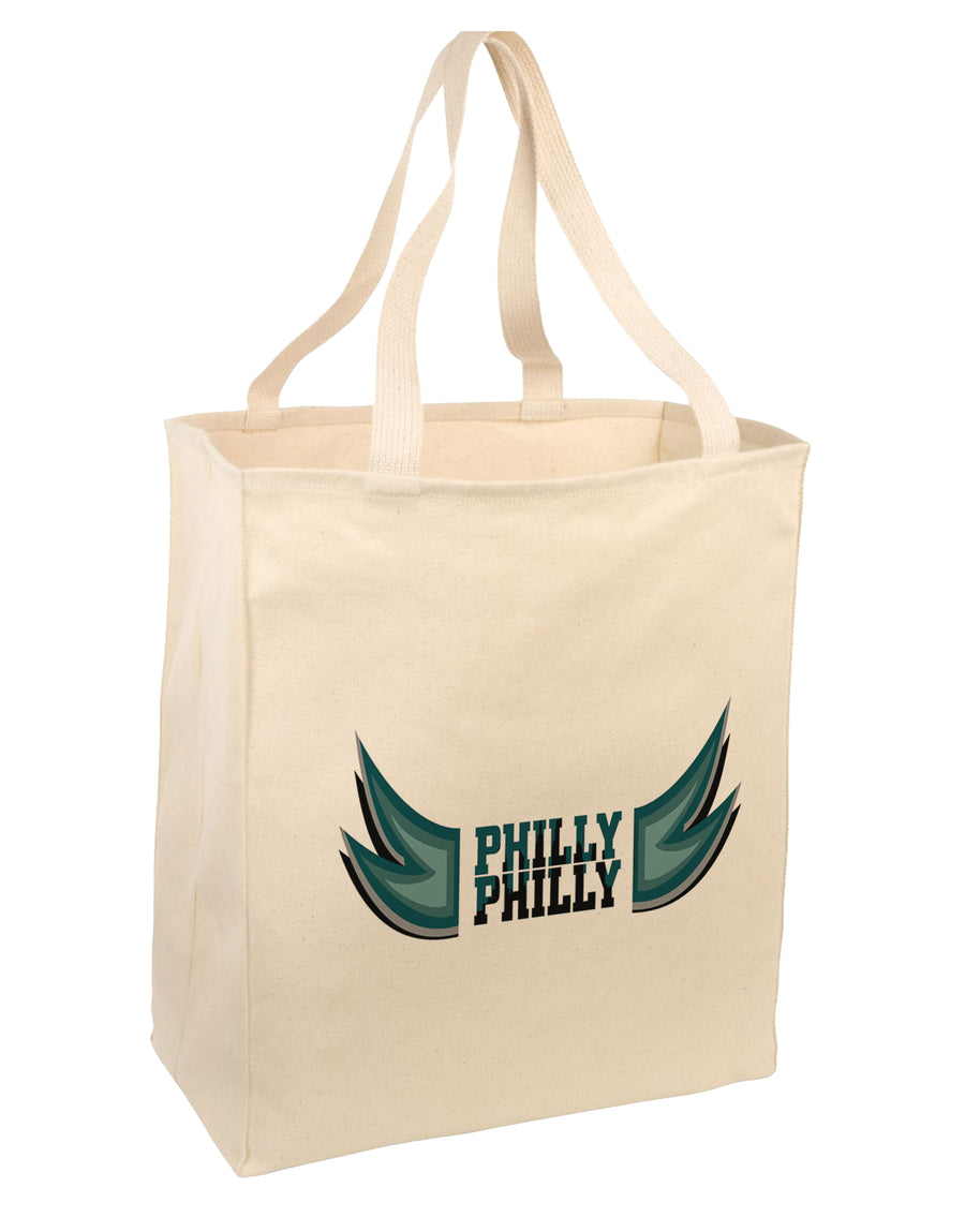 Philly Philly Funny Beer Drinking Large Grocery Tote Bag-Natural by TooLoud-Grocery Tote-TooLoud-Natural-Large-Davson Sales