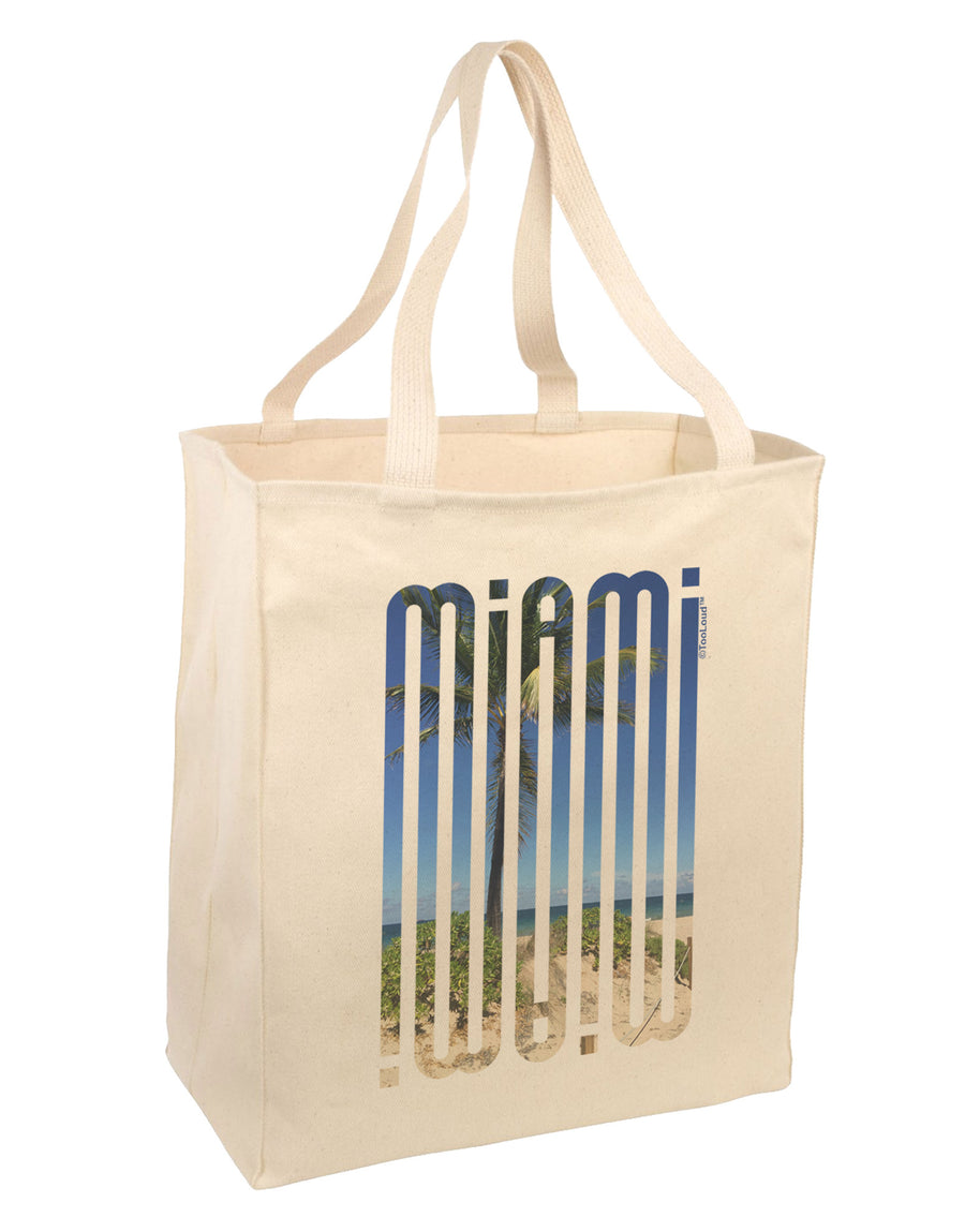 Miami Beach View Mirage Large Grocery Tote Bag-Grocery Tote-TooLoud-Natural-Large-Davson Sales