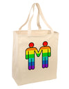 Rainbow Gay Men Holding Hands Large Grocery Tote Bag-Grocery Tote-TooLoud-Natural-Large-Davson Sales