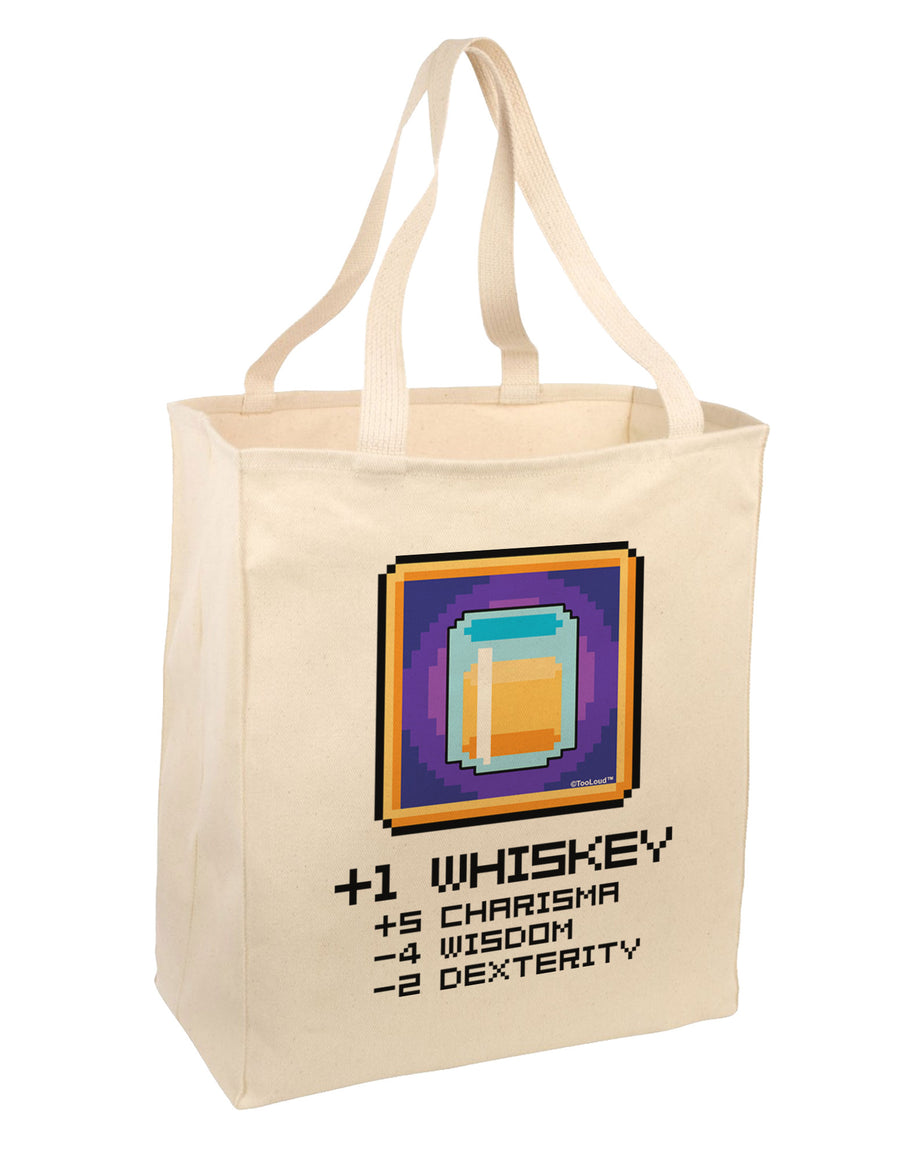 Pixel Whiskey Item Large Grocery Tote Bag-Grocery Tote-TooLoud-Natural-Large-Davson Sales