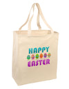 Happy Easter Decorated Eggs Large Grocery Tote Bag-Grocery Tote-TooLoud-Natural-Large-Davson Sales