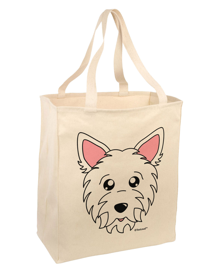 Cute West Highland White Terrier Westie Dog Large Grocery Tote Bag by TooLoud-Grocery Tote-TooLoud-Natural-Large-Davson Sales