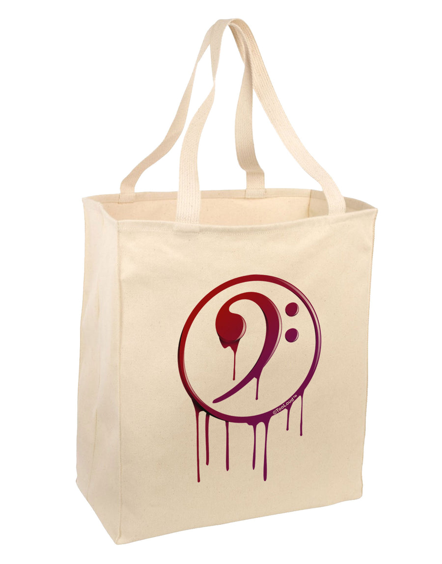 Dripping Bass Symbol Large Grocery Tote Bag-Grocery Tote-TooLoud-Natural-Large-Davson Sales