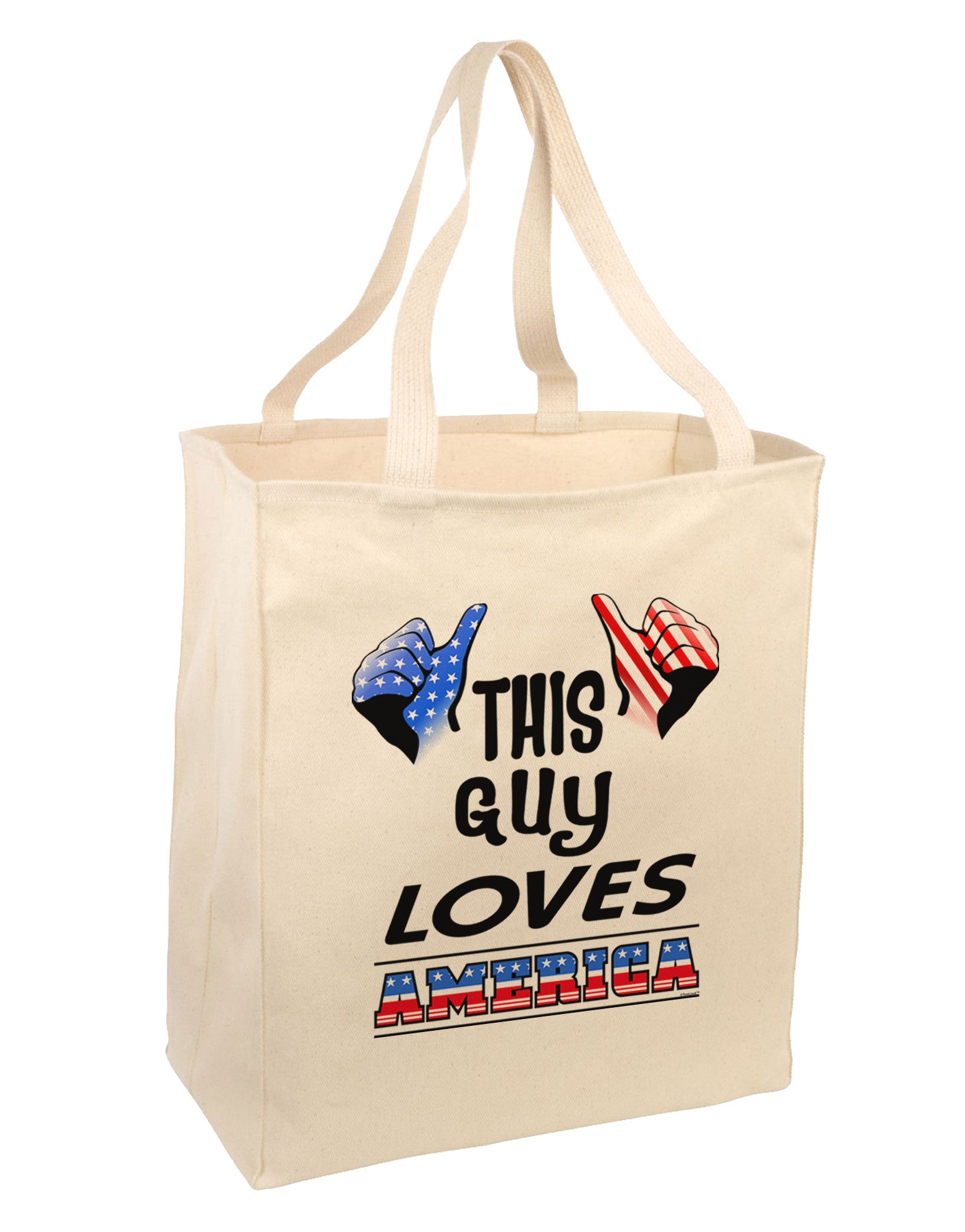 This Guy Loves America Large Grocery Tote Bag-Grocery Tote-TooLoud-Natural-Large-Davson Sales