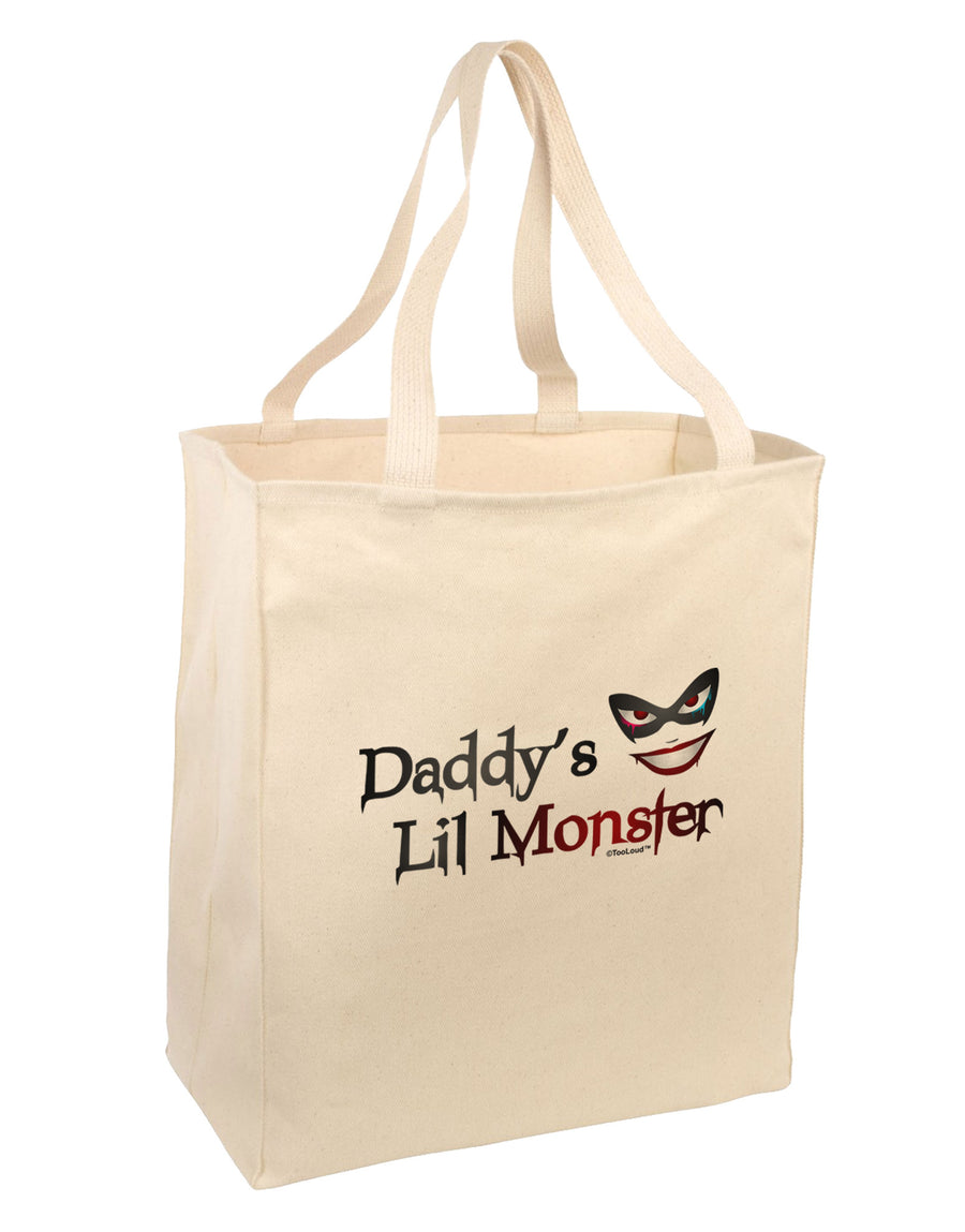 Daddys Lil Monster Large Grocery Tote Bag-Grocery Tote-TooLoud-Natural-Large-Davson Sales