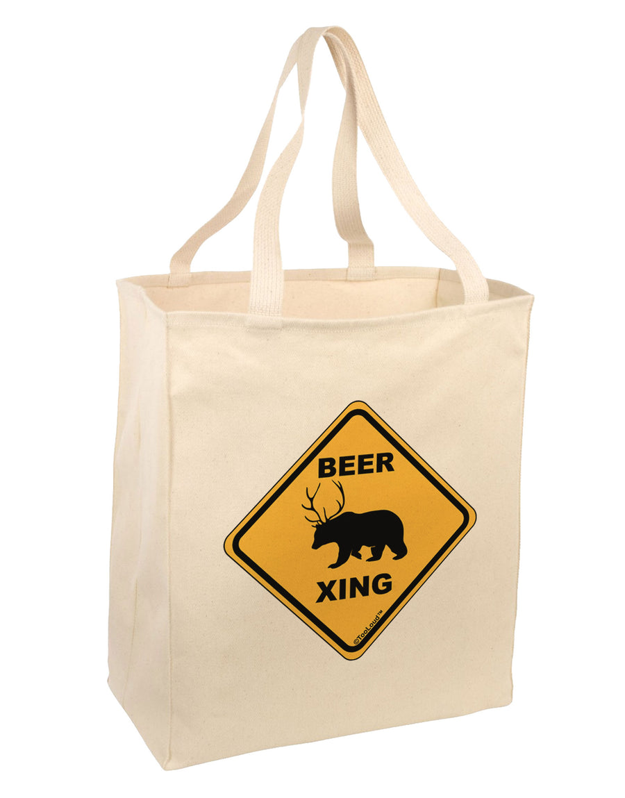 Beer Xing Large Grocery Tote Bag-Grocery Tote-TooLoud-Natural-Large-Davson Sales
