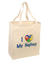 I Heart My Nephew - Autism Awareness Large Grocery Tote Bag by TooLoud-Grocery Tote-TooLoud-Natural-Large-Davson Sales