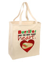 Burritos Are the Way To My Heart Large Grocery Tote Bag-Grocery Tote-TooLoud-Natural-Large-Davson Sales