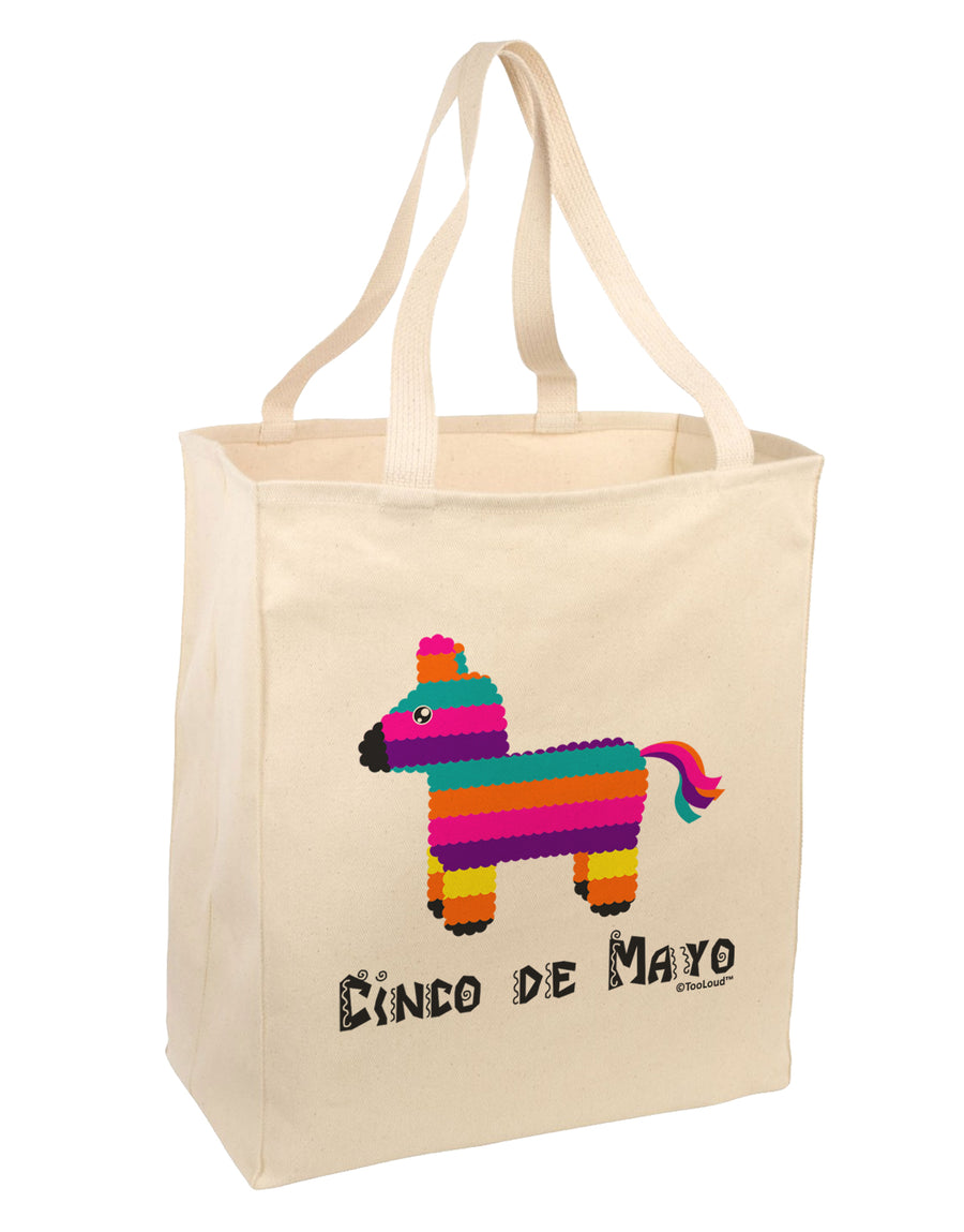 Colorful Pinata Design - Cinco de Mayo Large Grocery Tote Bag by TooLoud-Grocery Tote-TooLoud-Natural-Large-Davson Sales