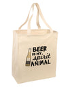 Beer Is My Spirit Animal Large Grocery Tote Bag-Grocery Tote-TooLoud-Natural-Large-Davson Sales