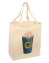 Happy Hanukkah Latte Cup Large Grocery Tote Bag-Grocery Tote-TooLoud-Natural-Large-Davson Sales