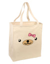 Kyu-T Face - Beartholomea Cute Girl Bear Large Grocery Tote Bag-Grocery Tote-TooLoud-Natural-Large-Davson Sales