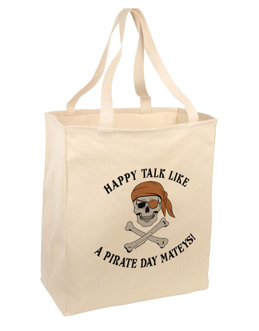 Pirate Day Mateys Large Grocery Tote Bag-Natural-Grocery Tote-TooLoud-Natural-Large-Davson Sales
