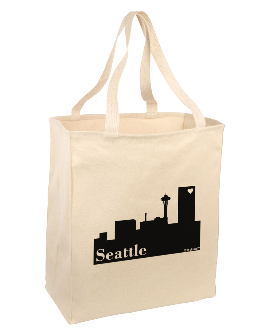 Seattle Skyline with Space Needle Large Grocery Tote Bag by TooLoud-Grocery Tote-TooLoud-Natural-Large-Davson Sales