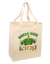 Green Beer King Large Grocery Tote Bag-Grocery Tote-TooLoud-Natural-Large-Davson Sales